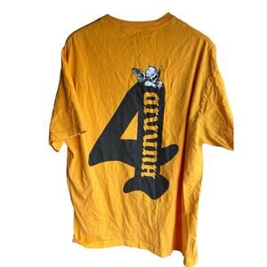 4 Hunnid Old Gold Yellow Hip Hop Urban Mens Short Sleeve T Shirt Double Sided XL